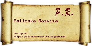 Palicska Rozvita névjegykártya